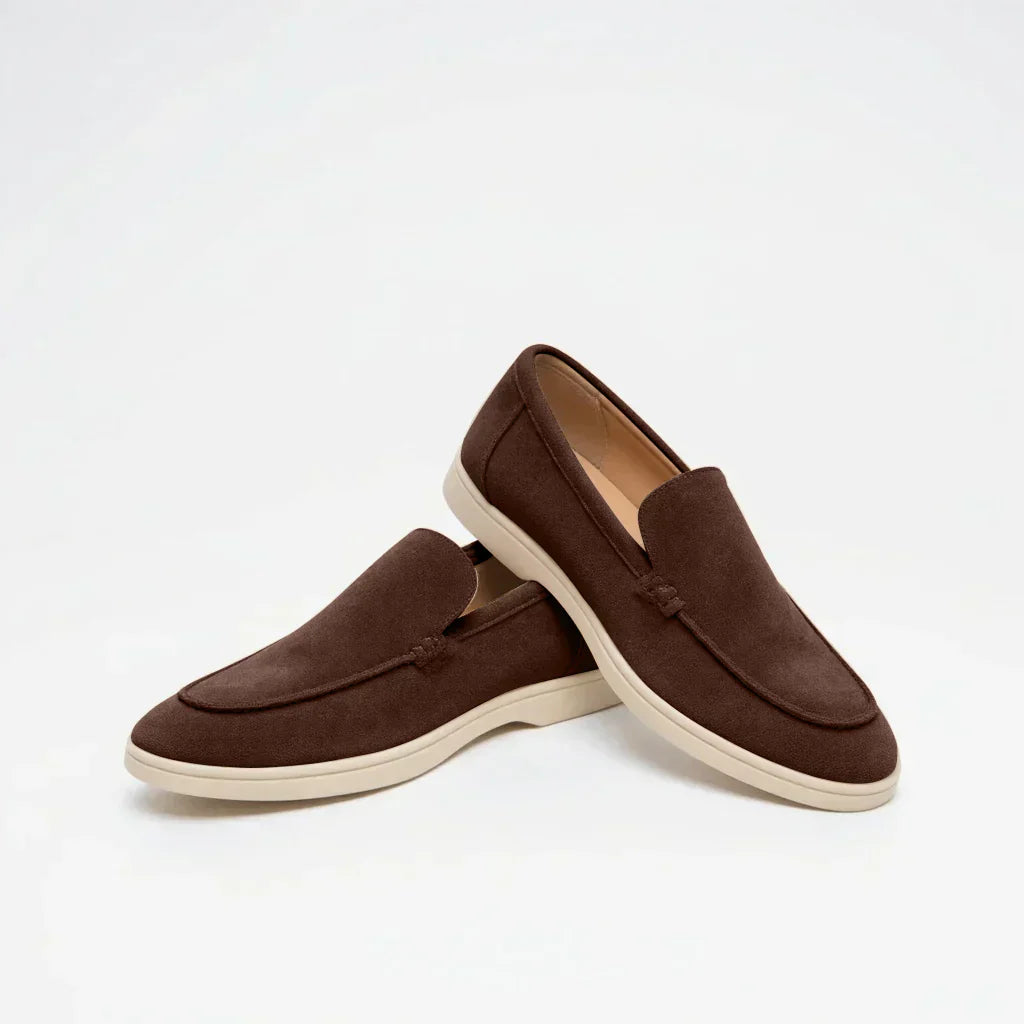 Chocolate Brown Suede MONACO Loafers - Classic Elegance